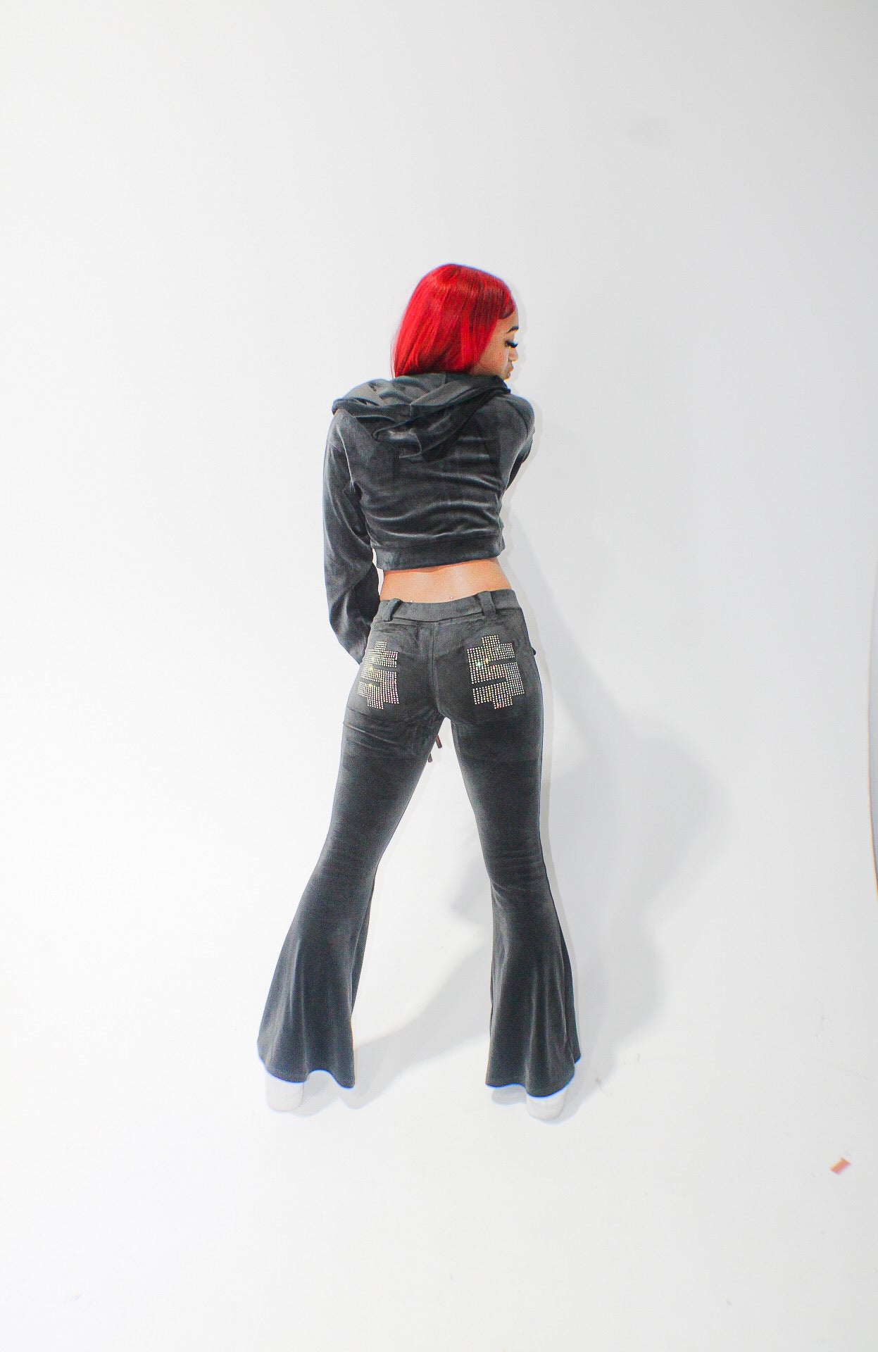 Velour Rhinestone Jumpsuit (Bottoms)