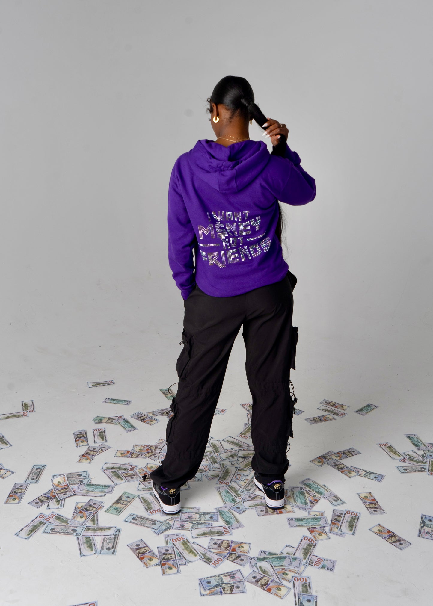 Purple Rhinestone Hoodie [Preorder]