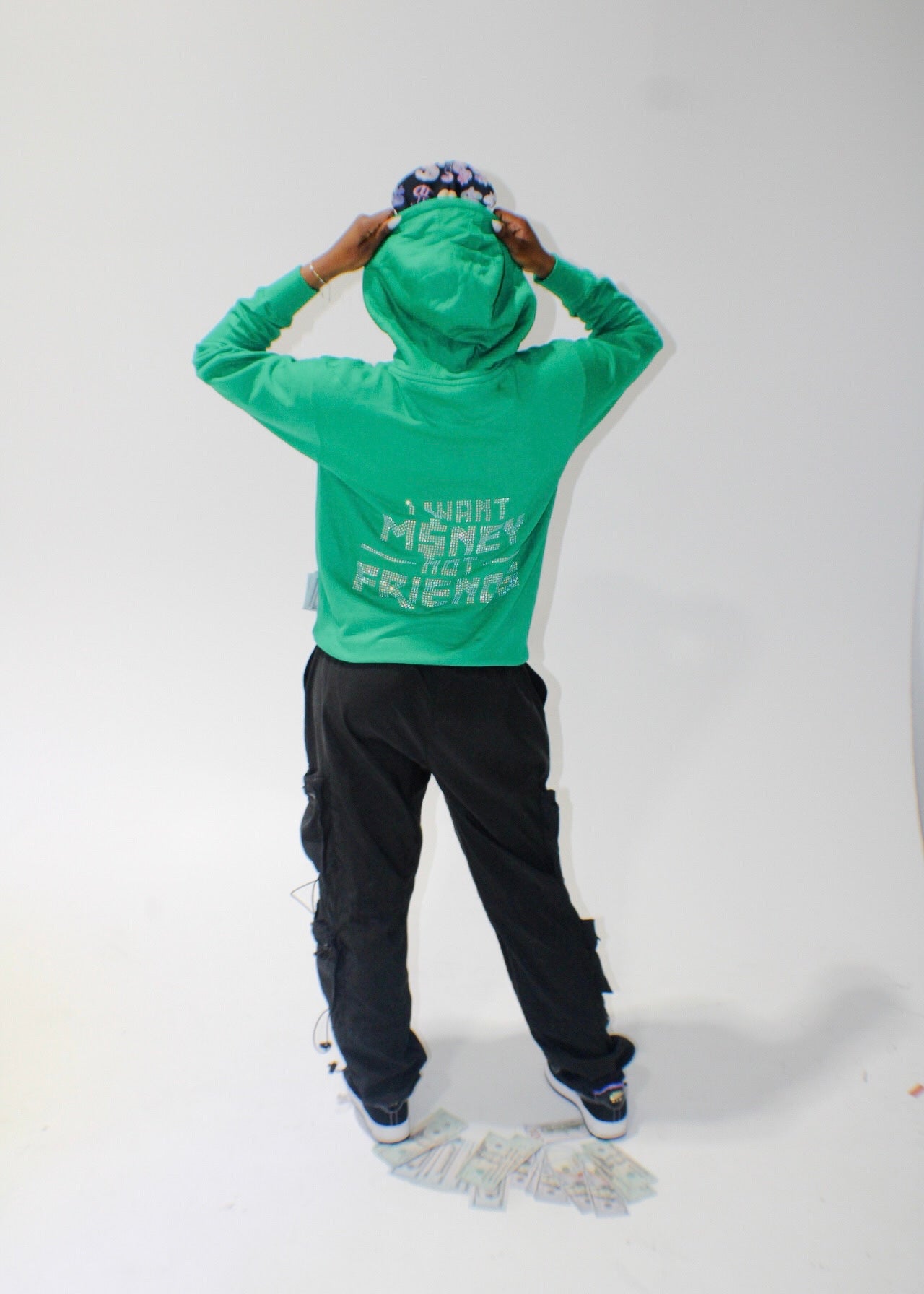 Green Rhinestone Hoodie [Preorder]